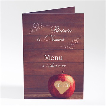 Menu mariage la pomme de l'amour éternel...