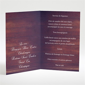 Menu mariage la pomme de l'amour éternel... - Intérieur du menu