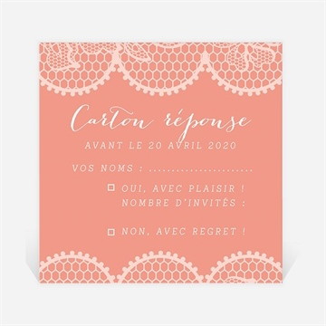 Carton réponse mariage corail original