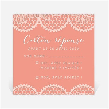 Carton réponse mariage corail original
