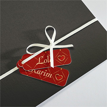 Faire-part mariage romantique et festif - Détail de la pochette