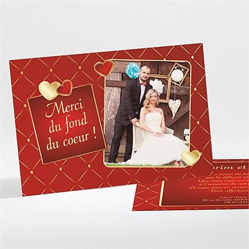 Remerciement mariage romantique et festif