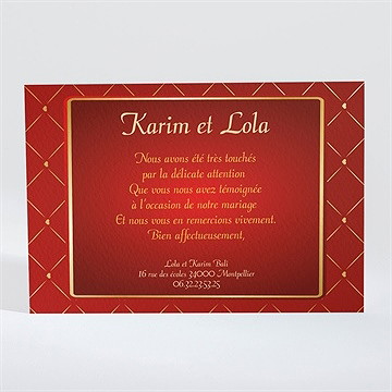 Remerciement mariage romantique et festif - Dos du faire-part