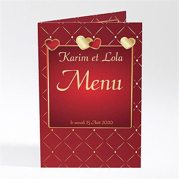 Menu mariage romantique et festif