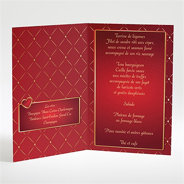 Menu mariage romantique et festif - Menu ouvert