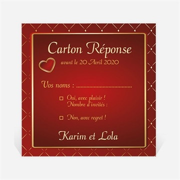 Carton réponse mariage romantique et festif