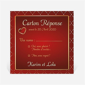 Carton réponse mariage romantique et festif