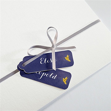 Faire-part mariage bleu nuit - Détail de la pochette
