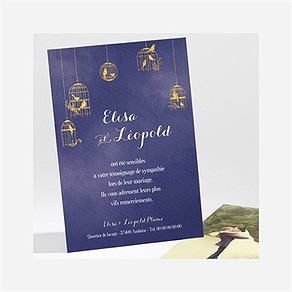 Remerciement mariage bleu nuit