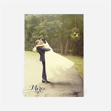 Remerciement mariage bleu nuit - Dos de la carte