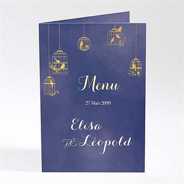 Menu mariage bleu nuit