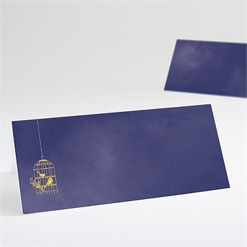 Marque-place mariage bleu nuit