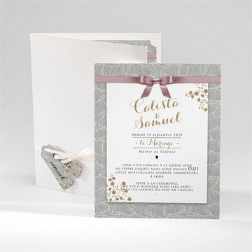Faire-part mariage beauté du gris