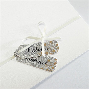 Faire-part mariage beauté du gris - Détail de la pochette