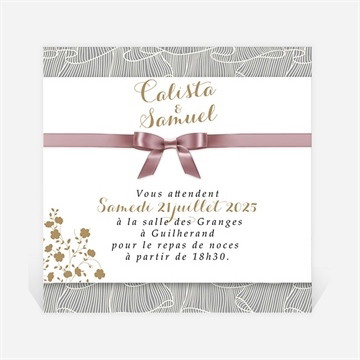 Carton d'invitation mariage beauté du gris