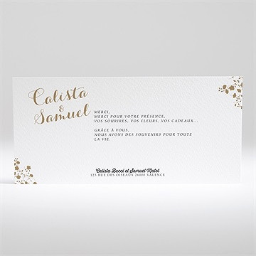 Remerciement mariage beauté du gris - Dos du faire-part