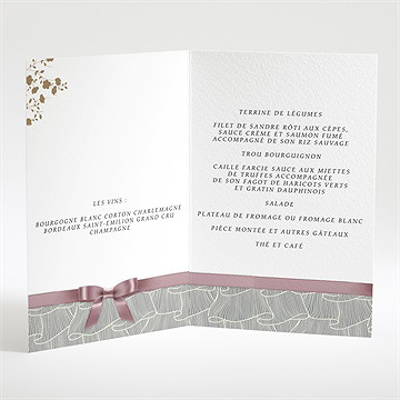 Menu mariage beauté du gris - Menu ouvert