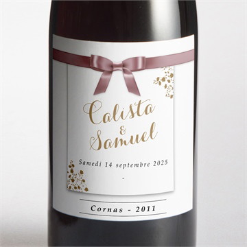 Etiquette de bouteille mariage beauté du gris