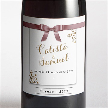 Etiquette de bouteille mariage beauté du gris