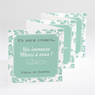 Remerciement mariage vert amande