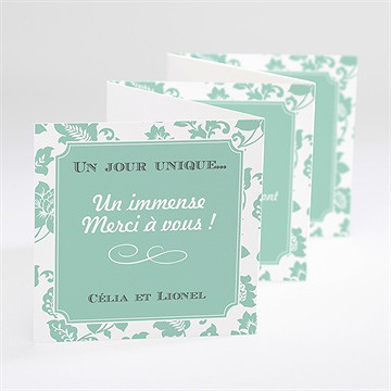 Remerciement mariage vert amande