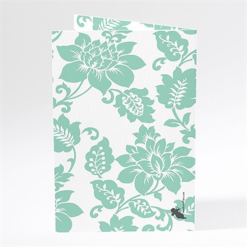 Menu mariage vert amande - Dos du menu