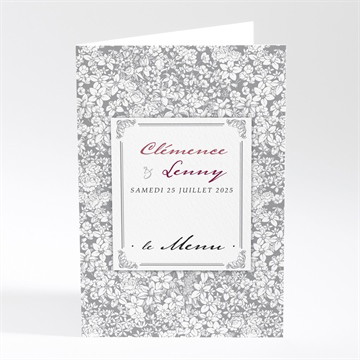 Menu mariage floral et romantique