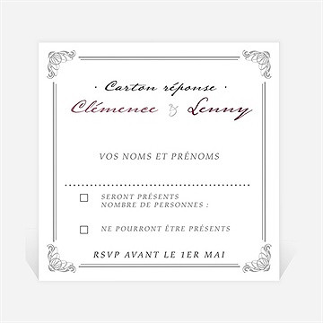 Carton réponse mariage floral et romantique