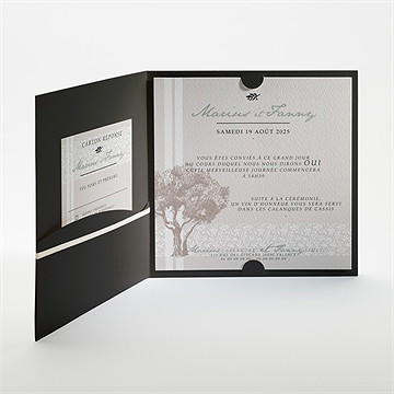 Faire-part mariage nature raffinée - Intérieur de la pochette