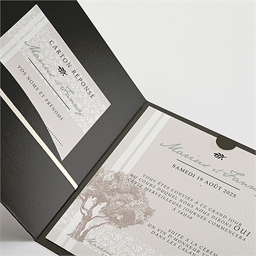 Faire-part mariage nature raffinée - Détail du faire-part