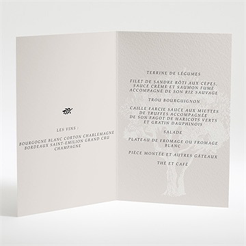Menu mariage nature raffinée - Menu ouvert
