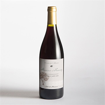 Etiquette de bouteille mariage nature raffinée - Mise en situation