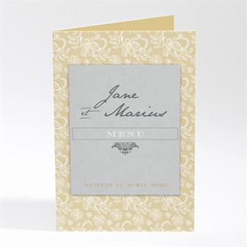 Menu mariage jaune et blanc