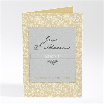 Menu mariage jaune et blanc