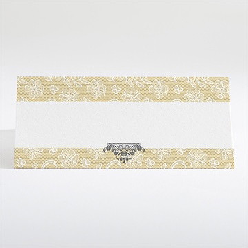 Marque-place mariage jaune et blanc - Dos du marque-place