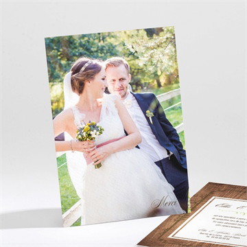 Remerciement mariage boisé rustique chic