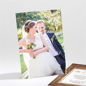 Remerciement mariage boisé rustique chic