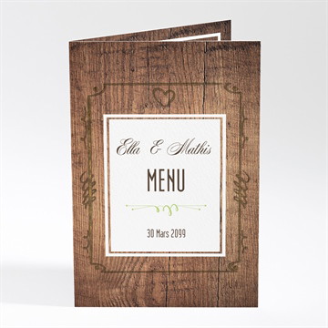 Menu mariage boisé rustique chic