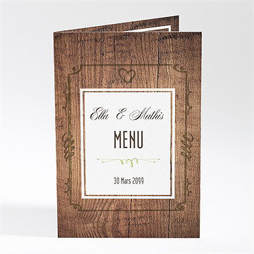 Menu mariage boisé rustique chic