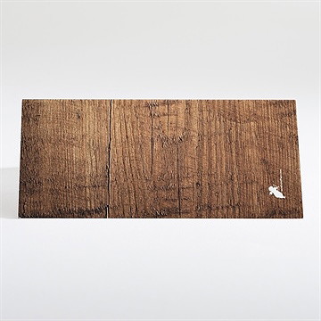 Marque-place mariage boisé rustique chic - Dos du marque-place