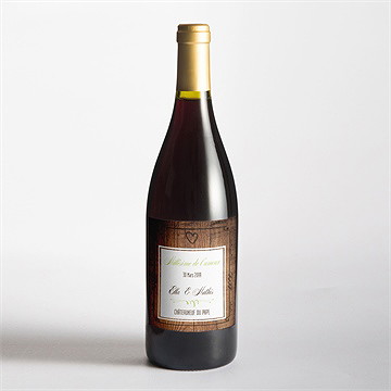 Etiquette de bouteille mariage boisé rustique chic - Mise en situation