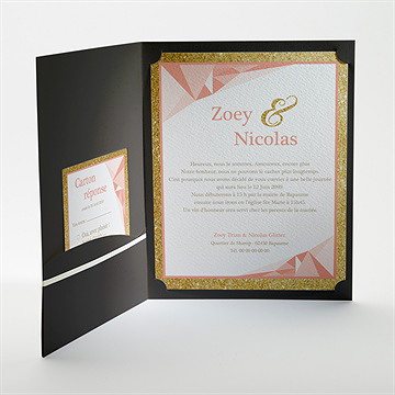 Faire-part mariage formes géométriques tendance - Intérieur de la pochette