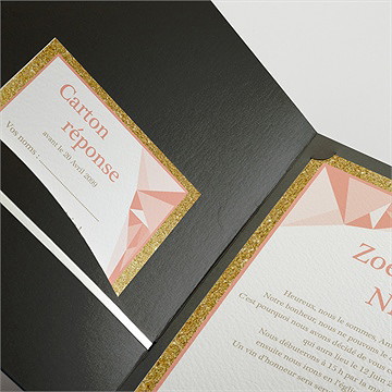 Faire-part mariage formes géométriques tendance - Détail du faire-part