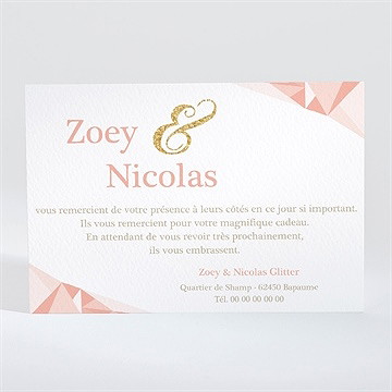 Remerciement mariage formes géométriques tendance - Dos du faire-part