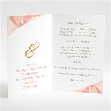 Menu mariage formes géométriques tendance - Menu ouvert