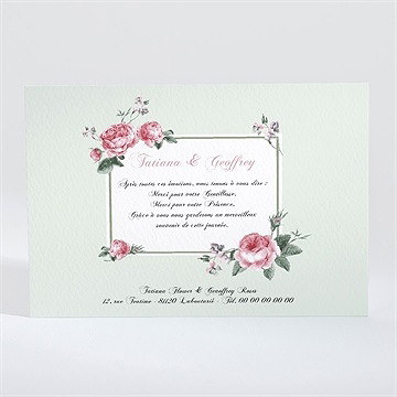 Remerciement mariage garden party - Dos du faire-part