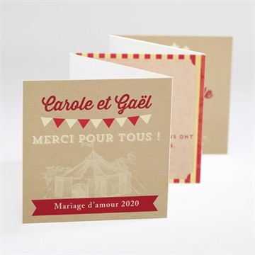 Remerciement mariage le cirque