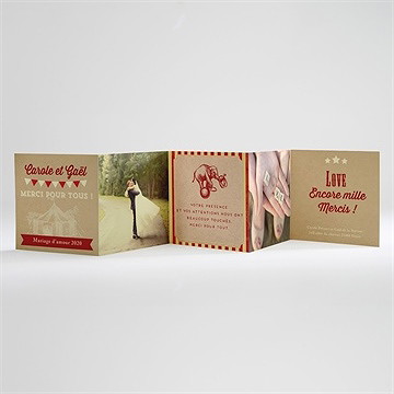 Remerciement mariage le cirque - Intérieur du carton de remerciement