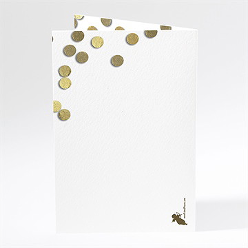 Menu mariage pluie de confettis dorés - Dos du menu