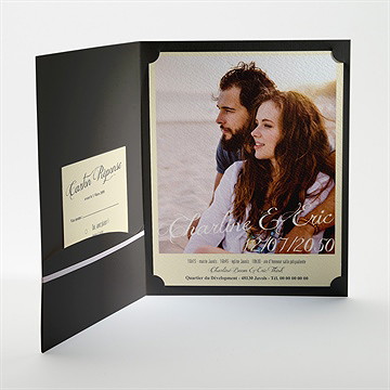 Faire-part mariage annonce en grande photo - Intérieur de la pochette